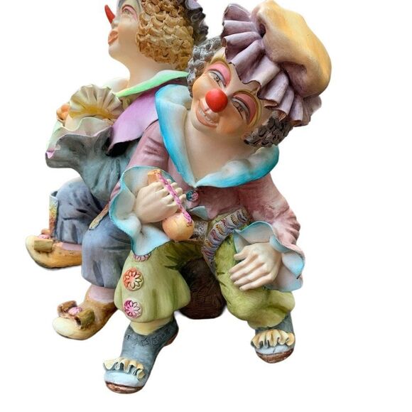 Handmade Circus Clown Kids Ceramic Sculpture Figure Made in Colombia by Guzman - Picture 3 of 9